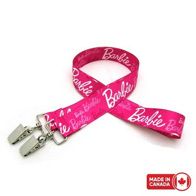 1" Digitally Sublimated Lanyard w/ Double Standard Attachment