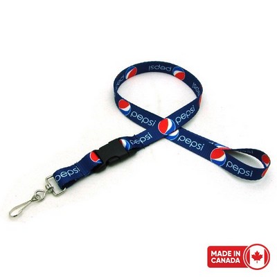 1/2" Digitally Sublimated Lanyard w/ Detachable Buckle
