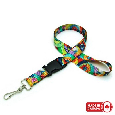7/8" Digitally Sublimated Lanyard w/ Detachable Buckle