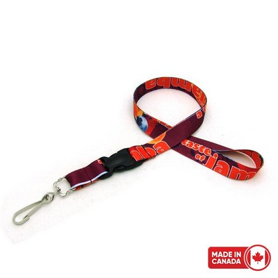 3/4" Digitally Sublimated Lanyard w/ Detachable Buckle